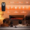 GustoWave 60" Recessed & Wall-Mount Fireplace Heater,12-Color 3D Flame Effect, 750w/1500w,Remote Control,Slim Modern Design for Living Room & Bedroom - 3 of 4