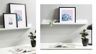 White 39" Modern Metal Floating Wall Shelf