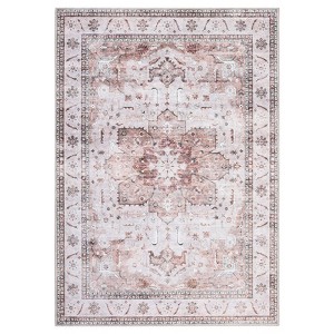 Area Rugs for Living Room - Machine Washable Vintage Rug, Non-Slip Low Pile, Rubber Backing, Washable Carpet for Bedroom, Dining Room, Kitchen - 1 of 4