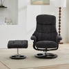 Ergonomic Recliner Chair Accent Chair 360° Swivel Lounge Chair Massage Chair with Footstool, Seat Heating & 140° Adjustable Backrest - ModernLuxe - 2 of 4
