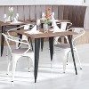 Emma and Oliver Metal Indoor-Outdoor Stacking Chair with Vertical Slat Back, Arms and All-Weather Polystyrene Seat - 2 of 4