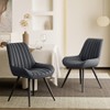 Dexmalle Set of 4 Dark Grey Modern Dining Chairs with Thick Cushions - 2 of 4