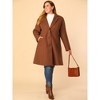 Women's Winter Notched Lapel Single Breasted with Pockets Pea Coats - Agnes Orinda - 3 of 4