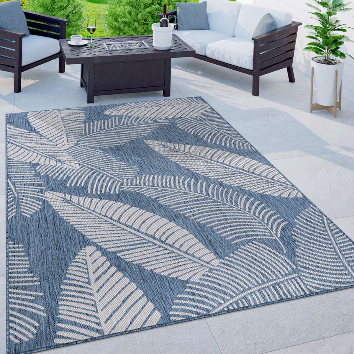 World Rug Gallery Distressed Palm Leaves Textured Flat Weave Indoor/Outdoor Area Rug - thumbnail 7