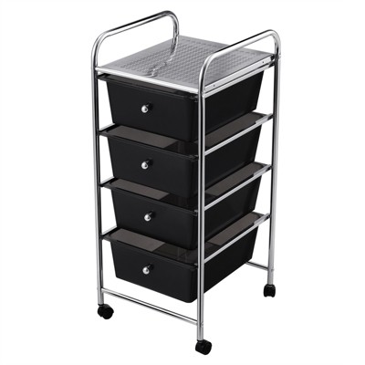 Tangkula 4 Drawer Cart Storage Container Bins with wheels for Home&School&Office