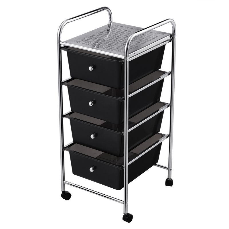 Tangkula 4 Drawer Cart Storage Container Bins with wheels for Home&School&Office, 1 of 11