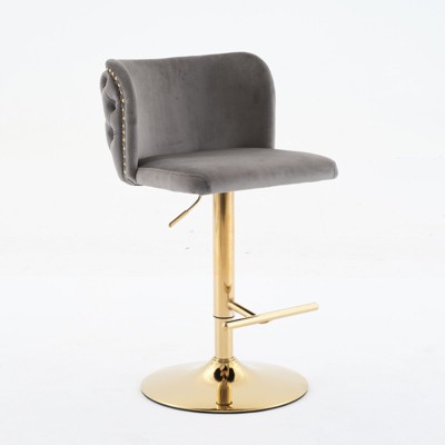 NicBex Dining Chairs Set of 2 Bar Stool Upholstered Chair Swivel Velvet chairs with Backs Comfortable Tufted for Home Pub and Kitchen Island