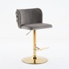 NicBex Swivel Bar Stools Set of 2 with Tufted Backrest,Counter Stools with Gold Base,Adjustable Height Velvet Island Chairs for Home,Bar - 2 of 4