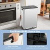 Racxily Stainless Steel Trash Can with Lock Device, Waste Basket, Garbage Can for home, Kitchen, Silver - 4 of 4