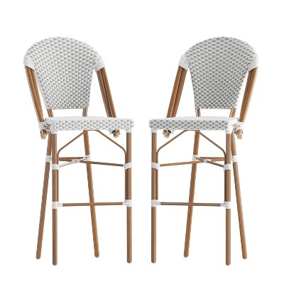 Flash Furniture Lourdes Set Of 2 Stackable Indoor/outdoor French Bistro ...