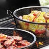 Dual Skillet Shaker Grill Basket Black - Outset: BBQ Cookware, Nonstick for Meats & Veggies - 3 of 4