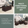 Designs4Comfort Sheridan Storage Bench with 2 Side Ottoman - Breighton Home - 4 of 4