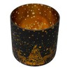 Northlight 6" Black and Gold Deer and Pine Trees Flameless Glass Candle Holder - 3 of 4