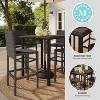 Martha Stewart Bedford 5-Piece Indoor-Outdoor Bar Set with 4 Patio Bar Stools and Bar Height Table with Engineered Wood Top in Rattan Wicker - 3 of 4