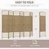 NicBex 5.6' Tall 6-panel Room Divider Folding Privacy Screen for Room Separation, Wave Fiber Freestanding Wall Partition, Natural Wood - 2 of 4