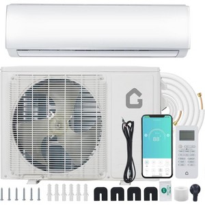Acekool 24,000 BTU Mini Split AC & Heater, 23 SEER2 Inverter, WiFi, Quiet Ductless System for 1500 Sq Ft, 208V/230V with Remote & Install Kit - 1 of 4