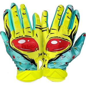 Battle Sports Alien Cloaked Youth Football Gloves - Turqouoise/Green - 1 of 4