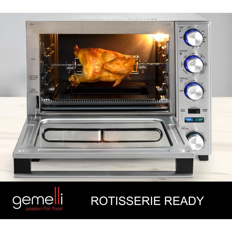 Gemelli Home Oven, Professional Grade Convection Oven with Built-In Rotisserie, 2 of 10