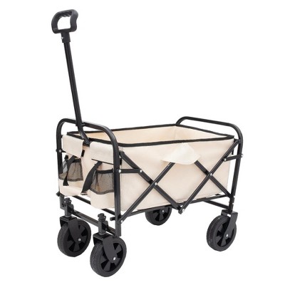 SKRAN Extension Collapsible Foldable Wagon,Heavy Duty Utility Cart Utility Beach Wagon for Camping,Shopping,Fishing,225lbs