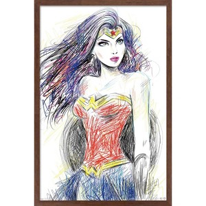 Trends International DC Comics - Wonder Woman - Sketch Framed Wall Poster Prints - 1 of 4