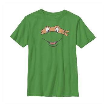 TMNT Michelangelo Face Tee Shirt Green Cotton Orange Mask Graphic Teenage Mutant Ninja Turtles Vintage 2000s T Shirt Adult M Size