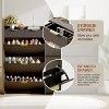 Wave Design Shoe Cabinet with 3 Slip Drawers, 2 Drawers, Raised Edges, Fluted Shoe Cabinet, Slim Hidden Shoe Organizer, Wooden Shoe Storage Black - 4 of 4