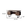 24" Brown and Black With Three Drawers - 3 of 4