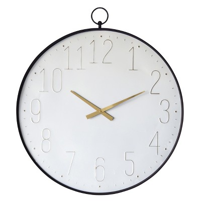 VIP Wood 34 in. White Sizable Numbers Wall Clock