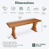 All Things Cedar 45 Inch Cedar Wooden Backless Bench, Indoor Outdoor Seating with Portable Design for Patio or Bathroom Shower, Natural - 3 of 4