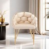 Elegant Velvet Arm Chair with Gold Legs, Modern Accent Chair with Full Back Support for Living Room, Office, Bedroom -Christopher Knight Home - 3 of 4