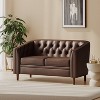 Christopher Knight Home Cantrell Faux Leather Tufted Loveseat Brown/Espresso - 2 of 4