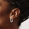 Black Bow Jewelry 3mm x 20mm 14k White Gold Polished Endless Tube Hoop Earrings - 3 of 4
