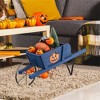 NAYSAYE Hand Truck Dolly Wooden Planter Wagon Rustic Wheelbarrow Flower Cart for Garden Patio Yard, Blue, 27.5"*10.5"*11.5" - 2 of 4