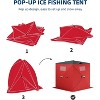 Coucheta Pop-up Ice Fishing Tent for 2 Persons, Hub-Style Insulated Portable Ice Fishing Shelter & Carrying Bag, Zippered Door, Wind Rope & Anchors - 3 of 3