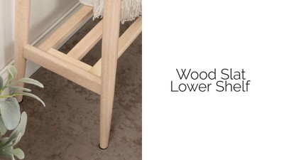 Natural Light Wood Console Table with Storage Shelf