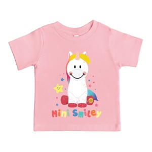 The Juniper Shop Mini Smiley Unicorn Distressed Toddler Short Sleeve Tee - 1 of 4