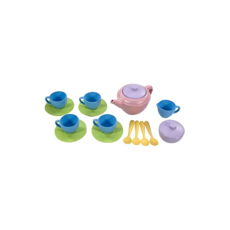 Green Toys Eco-Friendly Soft Colored Plastic Tea Set, 1 of 3