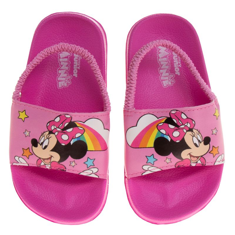 Disney Minnie Mouse Girls Slides - Summer Sandal kids water pool beach shoes with backstrap Open Toe - Pink (sizes 5-12 Toddler/Little Kid), 1 of 7