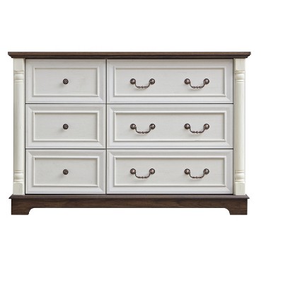 VANIRROR Farmhouse 6-Drawer Dresser Chest – Wooden Rustic Storage Organizer for Bedroom, Living Room, Sturdy and Durable