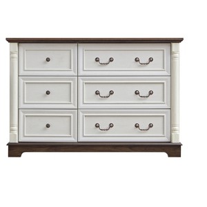 VANIRROR Farmhouse 6-Drawer Dresser Chest – Wooden Rustic Storage Organizer for Bedroom, Living Room, Sturdy and Durable - 1 of 4