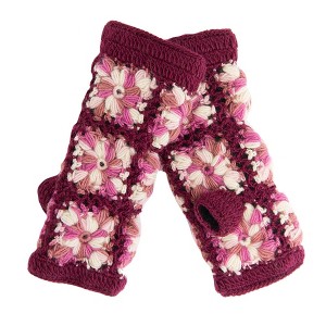 Multi Color Flower Crochet Handwarmers_Nirvanna Designs - 1 of 4