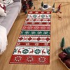 2x6 Christmas Foldable Runner Rug, Washable Low Pile Non-Shedding Carpet for Living Room Bedroom, Red/Green Holiday Floor Mat - 3 of 4