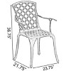 Gardenised Indoor and Outdoor Bronze Dinning Set 2 Chairs Cast Aluminum. - 4 of 4