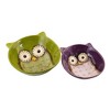 11.0 Inch Crimson Hollow Owl Bowls 2 Pc Set Candy Treat Decorative Serving Bowls - 2 of 3
