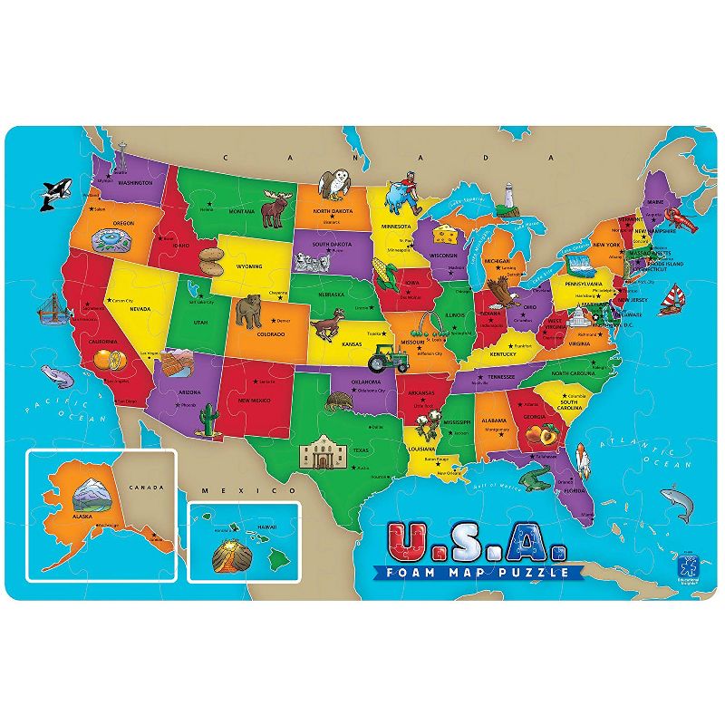 Educational Insights U.S.A. Foam Map Puzzle, Ages 5+, 1 of 5