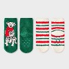 Toddler 2pk Cozy Christmas Dalmatian & Striped Crew Socks with Gift Card Holder - Wondershop™ Dark Green/Red 2T-3T - 2 of 4
