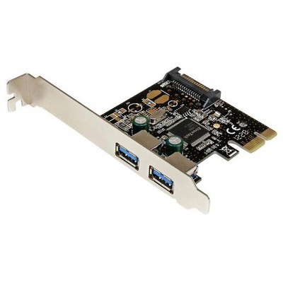 StarTech.com 2 Port PCI Express PCIe SuperSpeed USB 3.0 Controller Card w/ SATA Power - PCI Express x1 - Plug-in Card - 2 USB Port(s) - 1 SATA Port(s)