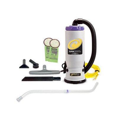 ProTeam 107103 QuarterVac 6 Quart Multifunctional Backpack Vacuum with 2 Piece Wand Tool Kit, Various Attachments, and 50 Foot Extension Cord, Gray