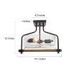 LNC Chet III 2-Lights 15.5-in Antique Brown and Matte Black Seeded Glass Farmhouse  Semi-flush Mount Lights - 3 of 4