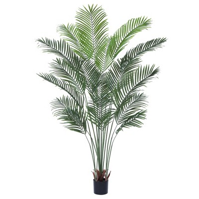 Dr.Planzen Artificial Palm in Pot Set, 5.5FT Faux Green Palm Plant, Fake Palm Tree for Home Decor (Set of 2)